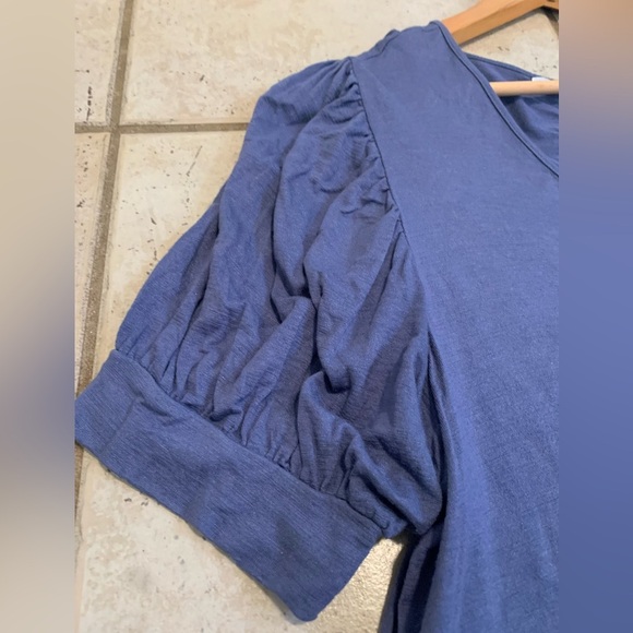 💜 Kim & Cami Los Angeles Puff Sleeve V-Neck Top X-Large - Picture 6 of 8